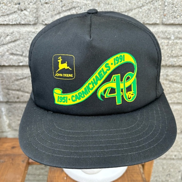 Vintage 90s John Deere Carmichaels 40th Anniversary SnapBack baseball cap Hat - Picture 6 of 13